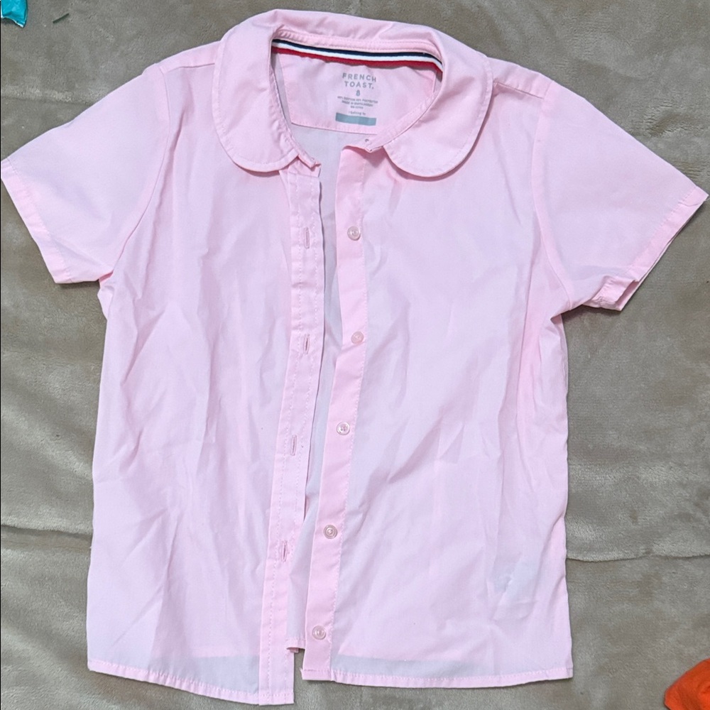 French Toast Light Pink Button Down Shirt